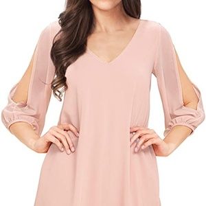 BRAND NEW Peach Pink Long Sleeve Mini Dress